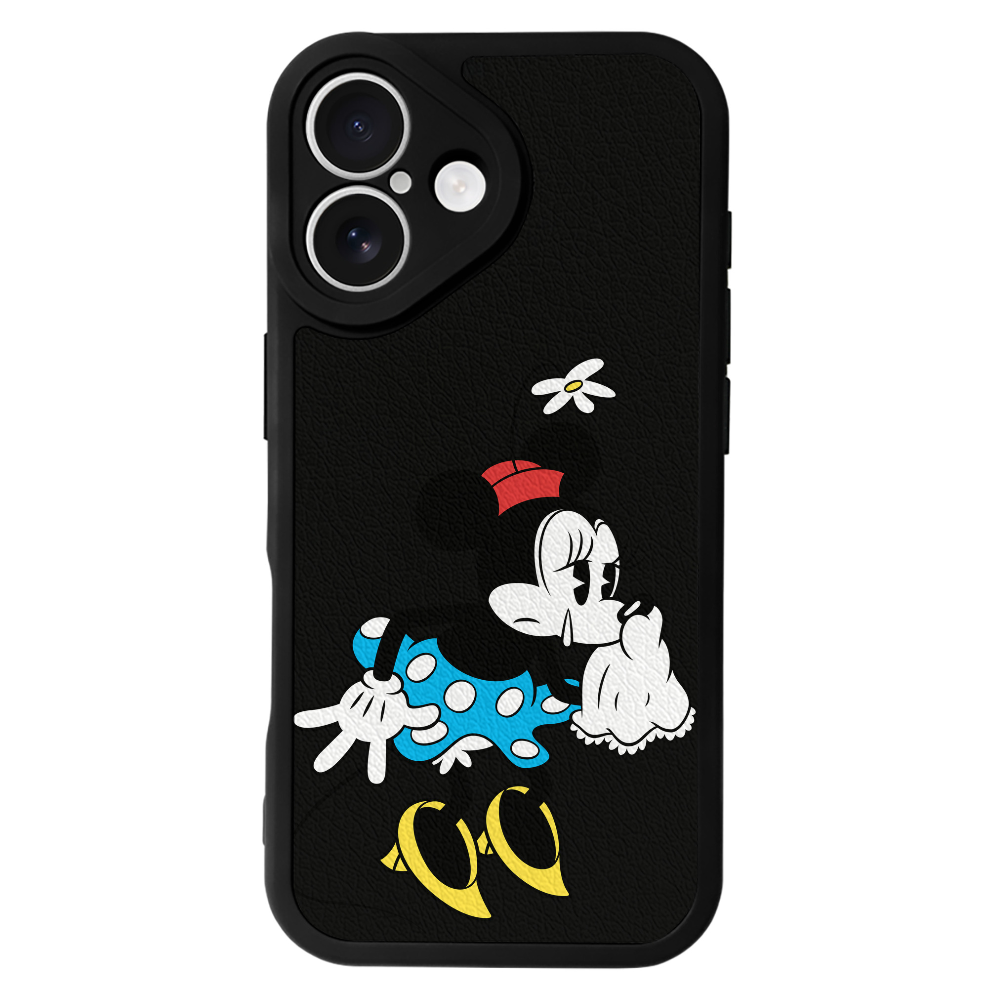 （画像用） ミッキーマウス Mickey Mouse 【iPhone 16シリーズ対応】シリコンスマホケース（レザー調） 材質：シリコン